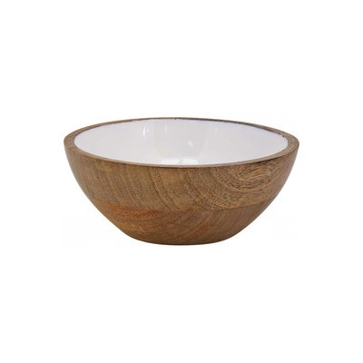 Saladier en manguier et résine blanche Diamètre 18 cm AUBRY GASPARD