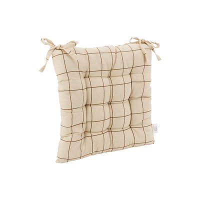 Galette de chaise en coton FLEX Carreaux Fins AUBRY GASPARD
