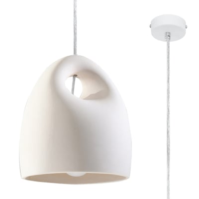 Suspension Céramique Blanc E27 1 Bukano EDEN