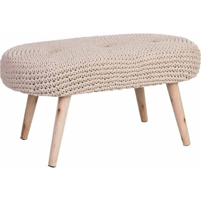 banquette en bois  assise coton tressé  élégant RECOLLECTION