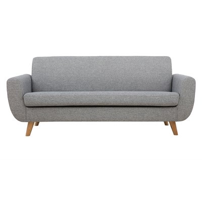 Canapé scandinave 3 places en tissu gris clair et bois clair PURE MILIBOO