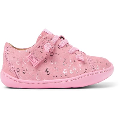 Camper Peu Cami 80212 – Baskets Basses Bébé Fille Rose Pastel – Marche Pieds Nus Naturelle – Cuir & Semelle Souple