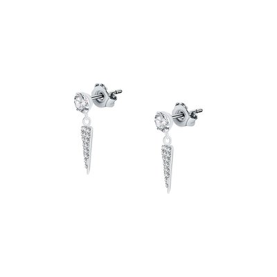 Boucles d'oreilles en argent 925, cristal et oxyde de zirconium CLEOR
