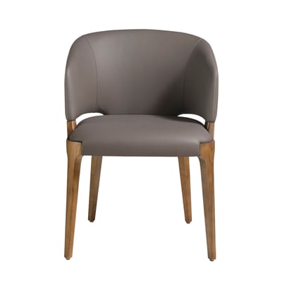 Chaise en similicuir taupe foncé ANGEL CERDA