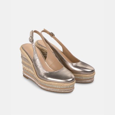 Sandales compensées avec détails tressés en strass et fermeture à boucle ALMA EN PENA
