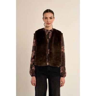 Mouwloos vest van donzige stof MOLLY BRACKEN