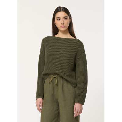 Pull vert ample en maille ajourée manches longues HUMILITY