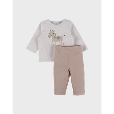 Ensemble t-shirt en coton et pantalon en jersey côtelé NOUKIE'S