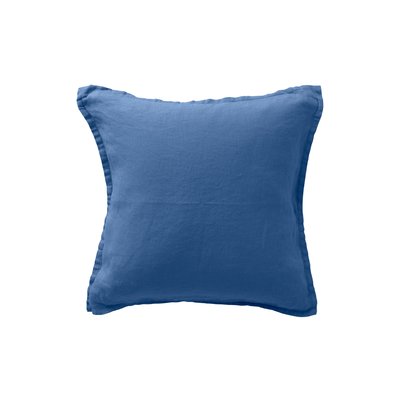 Housse de coussin lin lavé SONGE CARRE BLANC