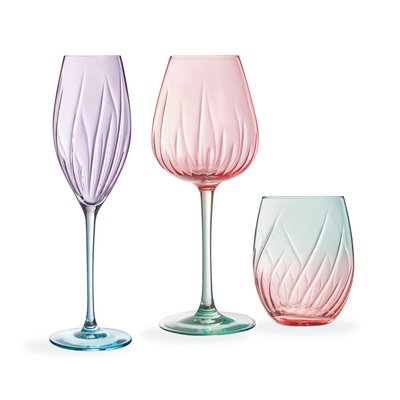 Ensemble 12 verres à pied et gobelets CRISTAL D ARQUES