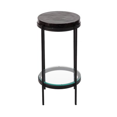 Bout de canapé plateau en verre gris  LISE MADE IN MEUBLES 