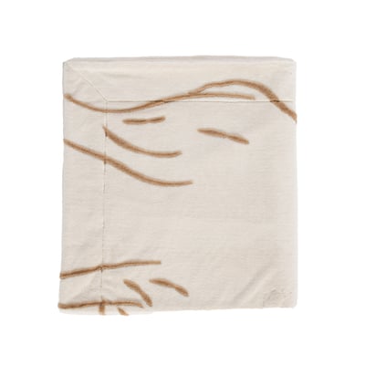 Banc en tissu taupe et bois L80 cm Aubépine AMADEUS