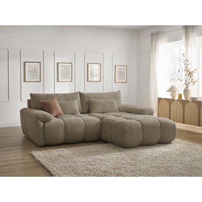 Canapé d'angle fixe 3 places en tissu texturé, IVANE BOBOCHIC