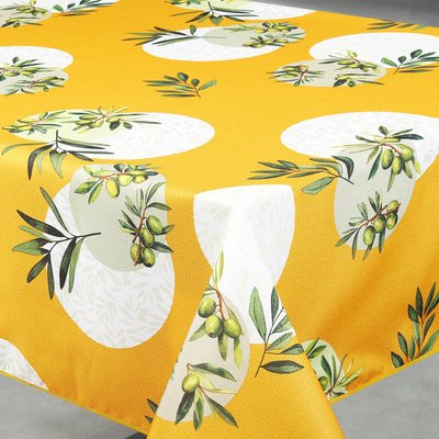 Nappe anti-tâche rectangulaire motif olive HOME MAISON