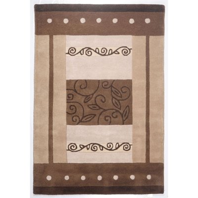 Tapis de salon HAWAI tufté main en laine naturelle THEKO