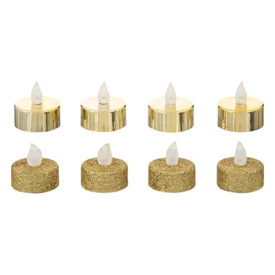 Bougies LED "Colorama de Noël" lot de 8 chauffe-plats or FEERIC LIGHTS & CHRISTMAS