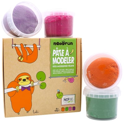 Coffret Loki pâte à modeler naturelle et vegan (assort. 4 pots) NEOGRÜN