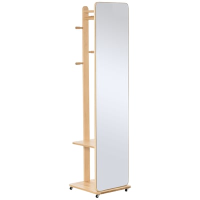 Miroir en pied MDF Bois naturel HOMCOM