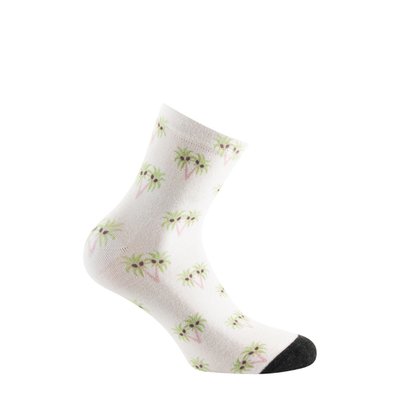 Socquette en viscose de bambou motif palmiers KINDY