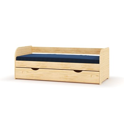 Pack lit banquette Gigogne avec matelas Bois massif  EZRA AKITEN RETAIL