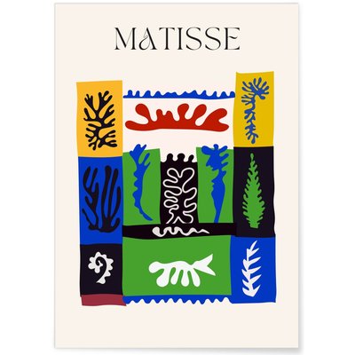 Affiche Matisse 'Composition Abstraite' – Bleu, rouge et noir L'AFFICHERIE
