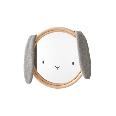 Miroir Lapin tissu et rotin VERTBAUDET