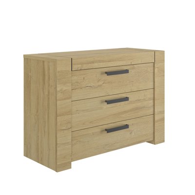 Commode 3 tiroirs avec poignées en métal TERRE DE NUIT