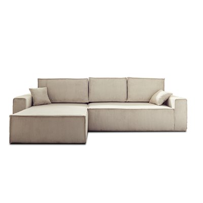 Canapé d'Angle Convertible en Velours côtelé 4 places - DELLIA LISA DESIGN