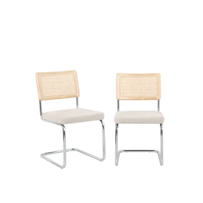 Chaises cannage pieds métal (lot de 2)  ELLA BAÏTA