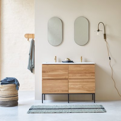 Meuble Salle de Bain en chêne massif et terrazzo premium Moon 120 cm NOVA TIKAMOON