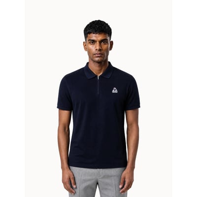 Polo demi-zippé en jersey de coton épais TRICOLORES LE COQ SPORTIF
