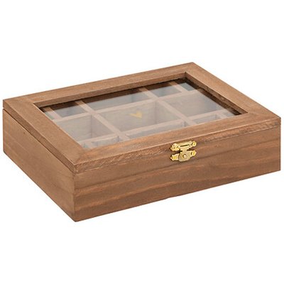 Boîte à bijoux en bois et verre 20.5x5.3x15cm ATMOSPHERA