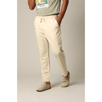 Pantalon en coton et lin avec taille élastiquée et cordon GLADES DEELUXE