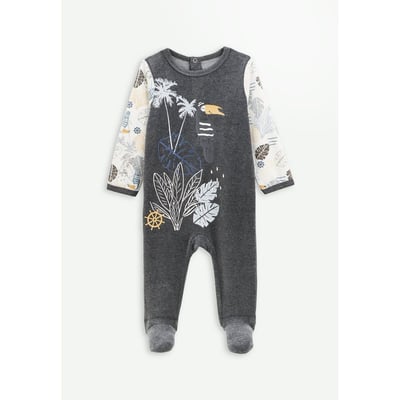 Pyjama Bébé Velours Doux Zip Avant Petit Béguin Dors-bien En Pyjama Bébé Velours Doux Zip Avant Petit Béguin Dors-bien En