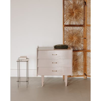 Commode au bois teint en mauve Olga N°1106 - Bon état DEBONGOUT