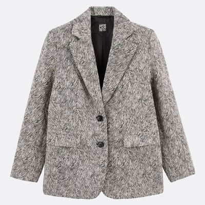 Zebra Print Jacquard Oversize Blazer LA REDOUTE COLLECTIONS