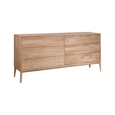 Commode chêne massif 6 tiroirs Charles CAMIF