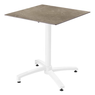 Table de jardin stratifié avec pied blanc inclinable, OPERA OVIALA