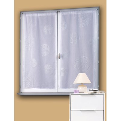 Paire de vitrage en étamine motif argent HOME MAISON