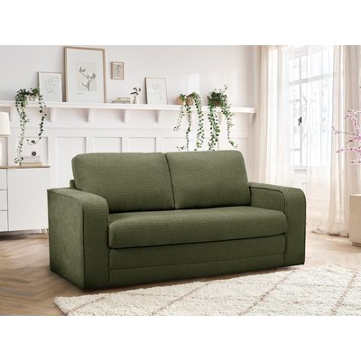 Canapé droit convertible 2 places en tissu texturé, COME BOBOCHIC