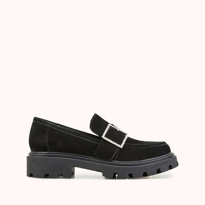 Mocassins cuir velours Haby, boucle bijou COSMOPARIS