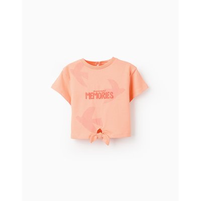 T-shirt en Coton avec Noeud ZIPPY