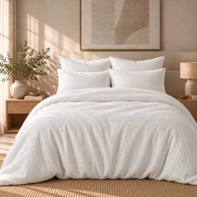Parure + taies 50x70 gaze de coton ALMA Made in Europe FEBRONIE