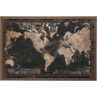 Tableau carte du monde en bois, Bauxite JOLIPA