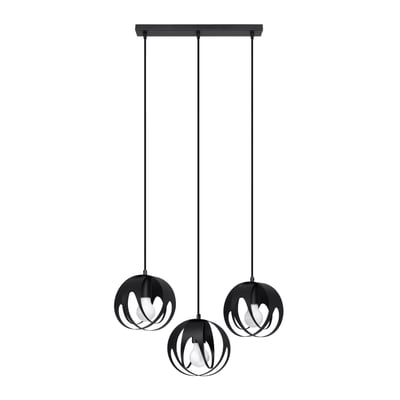 Suspension Acier Noir E27 3 Tulos Line EDEN