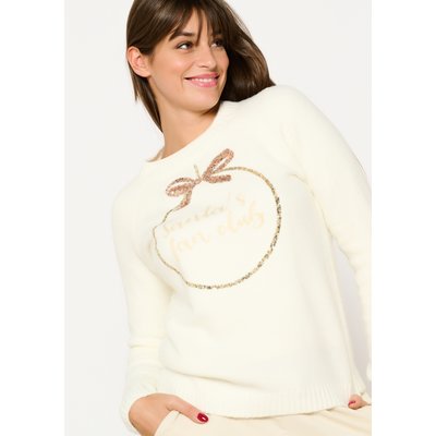 Pull avec sequins et lettrage LOLALIZA