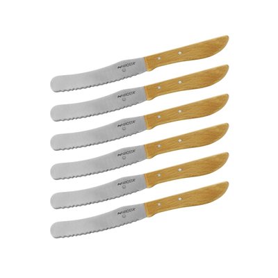 Lot de 6 couteaux à pain et à beurre NIROSTA