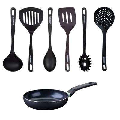 Set poêle antiadhésive céramique 20 cm et 6 ustensiles BRANDAO FACKELMANN