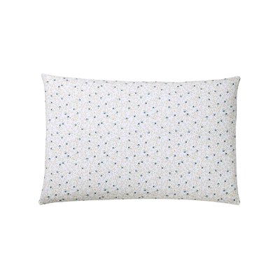 Taie d'oreiller imprimée en percale de coton, Made in France, FLEURS DE LIN A DEMAIN