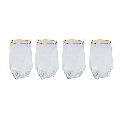 Lot de 4 verres à eau à bordure, DIAMOND KARE DESIGN